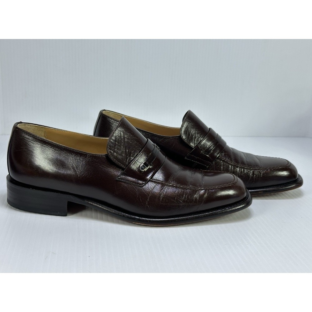 Paco Liufau Men Burgundy Brown‎ Genuine Leather Loafers Size 41 1/2